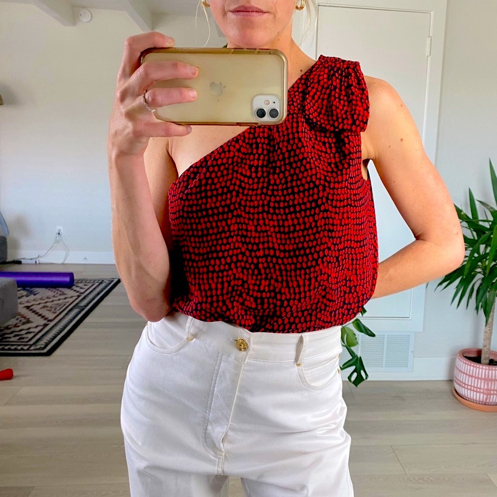 Barely Worn Club Monaco One-Shoulder Blouse